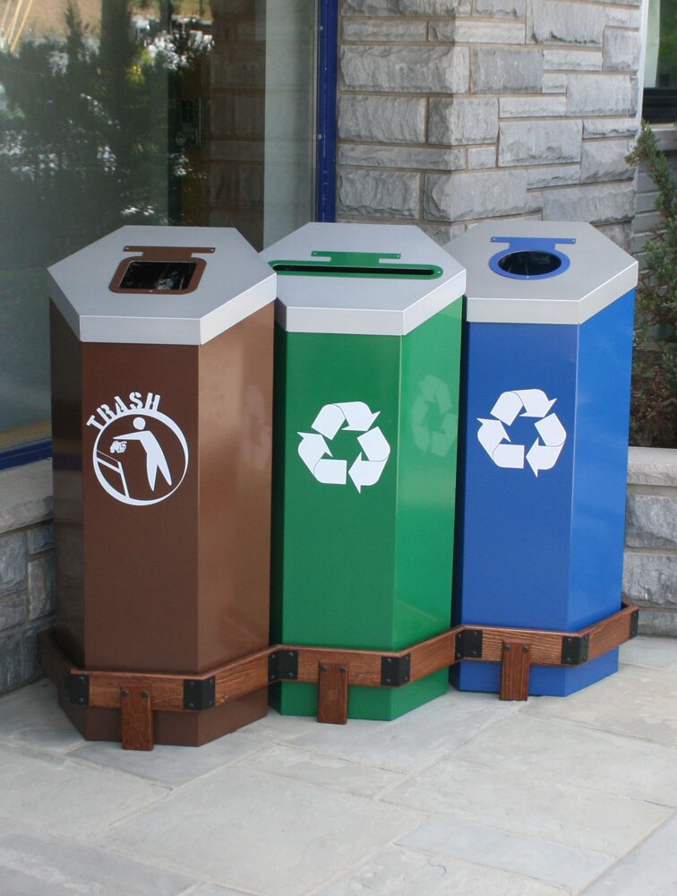 Multi-Bin Recycling & Trash Stations