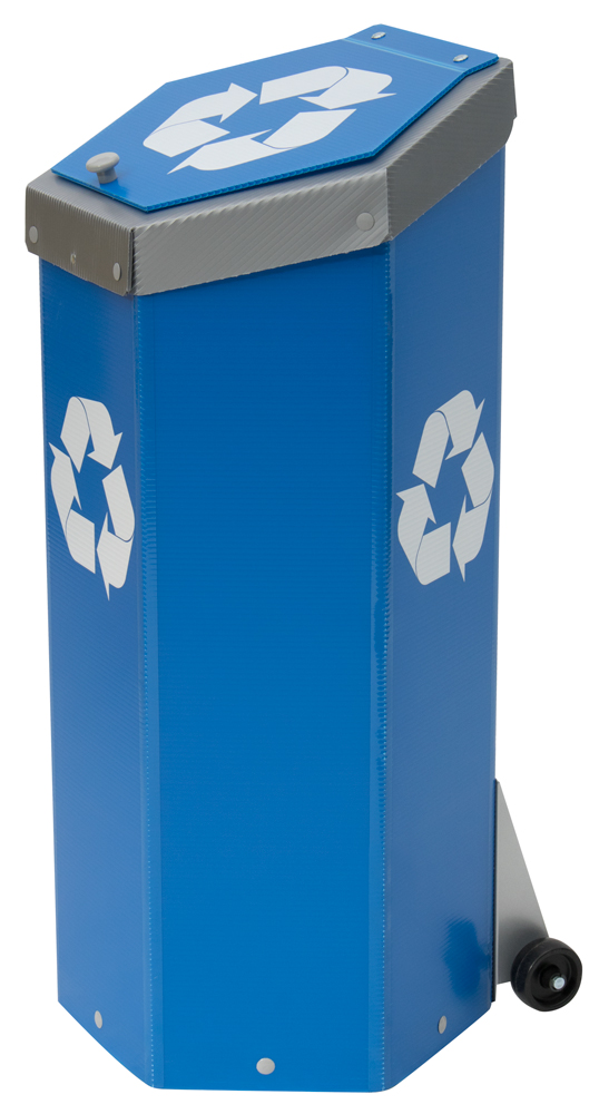 Hexcycle® IV - Tilt & Push - Blue Recycling Bin