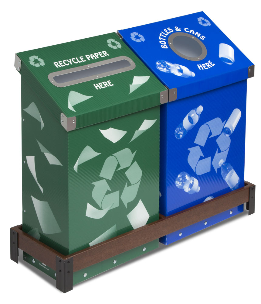 Wedgecycle™ Recycling Bins, Trash Cans and Stations