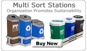 Multiple Recyclable Recycling Bins
