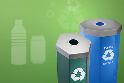Bottles, Cans, Aluminum, Glass & Plastic Recycling Bins