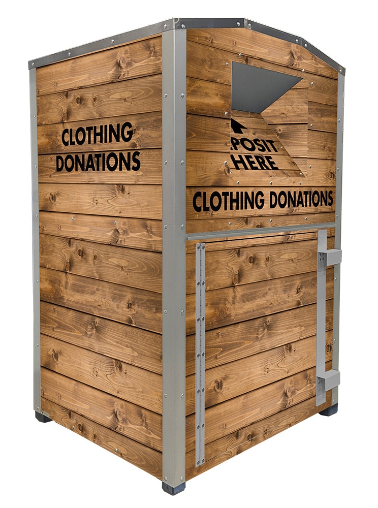 Outdoor Decorative Wood Steel Donation Bin