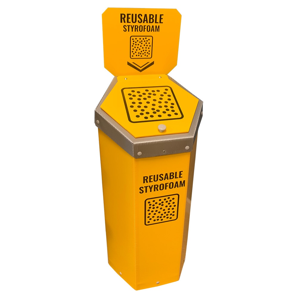 Hexcycle® IV Yellow Styrofoam Collection Bin