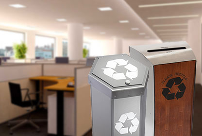 Indoor Recycling Bins, Trash Cans and Stations