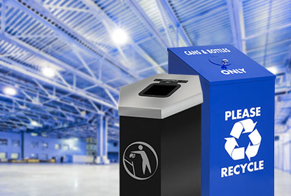 Industrial Recycling Bins, Trash Cans and Stations