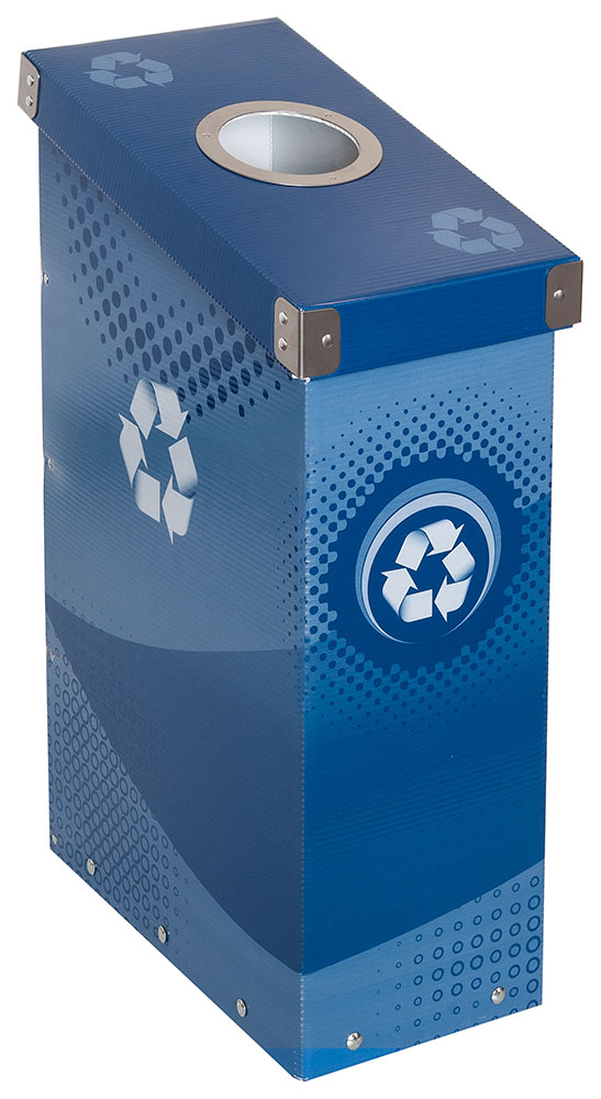 Slim Space Saving Recycling Bins and Trash Bins With Lids