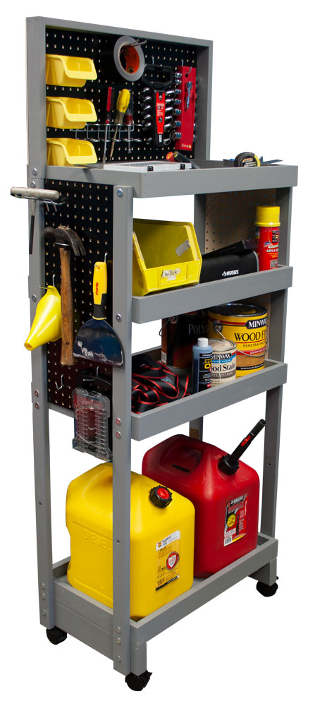 PegStation-5 Shelf Mobile Organizer Rack