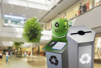 Retail Store Recycling Bins and Trash Cans