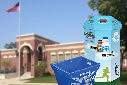 Customizable School Recycling and Trash Bins