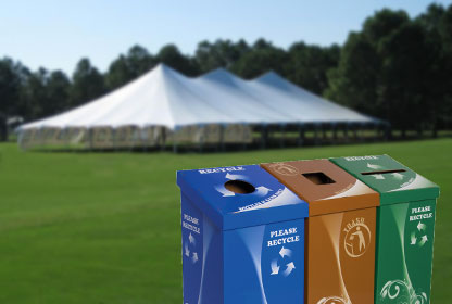 Temporary Recycling Bins, Trash Cans and Stations
