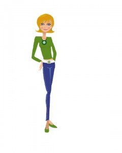 RecyGal¨ standing with her hands on her hips