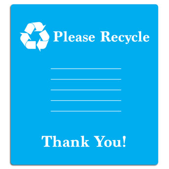 Please Recycle Sign with Identification Labels - 5 Pack