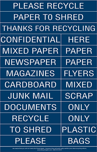 Please Recycle Sign with Identification Labels - 5 Pack - Image 3