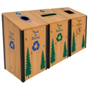 The Heritage Series™ - Natural Wood - 3-Bin Station