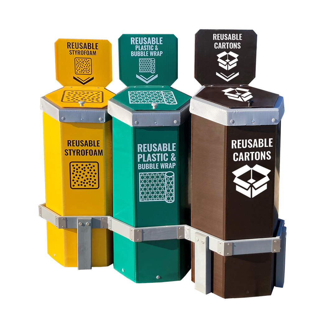 Hexstation™ 3-Bin Package Material Reuse Station